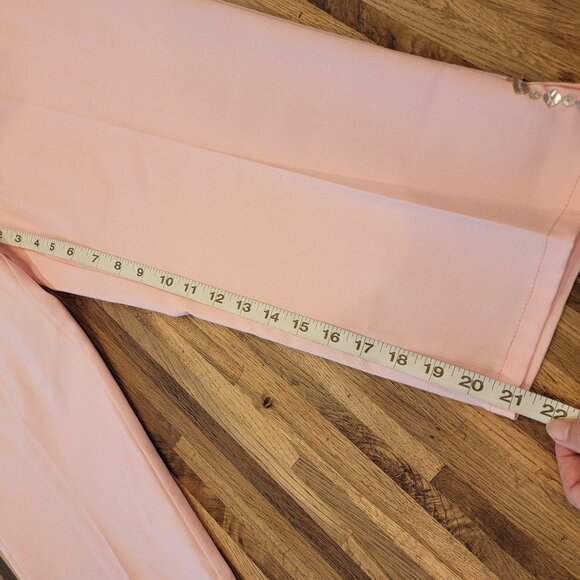 Ruby Rd. Make Me Blush Pink Capri Pants with Shell Button Accents - Picture 5 of 10